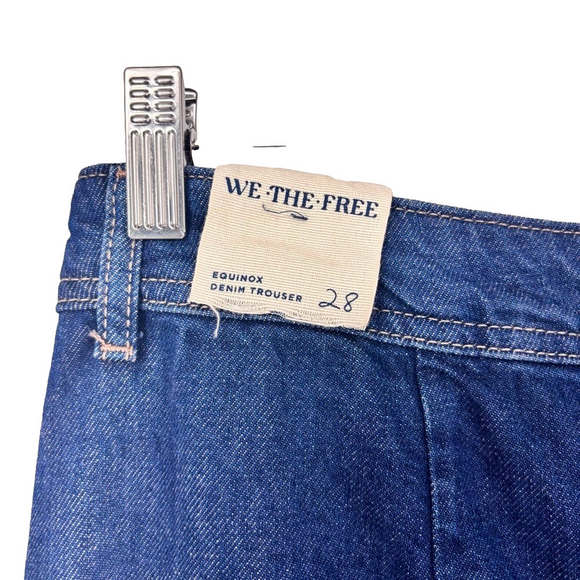 NWT Free People Eqinox wide leg denim Trousers baggy jean pants Size 28 - Picture 8 of 14